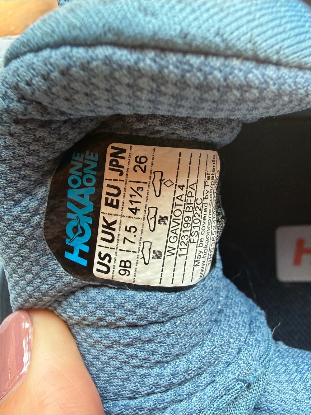 Hoka Women’s Light Blue Sneakers with Coral Logo Accents - Picture 6 of 8